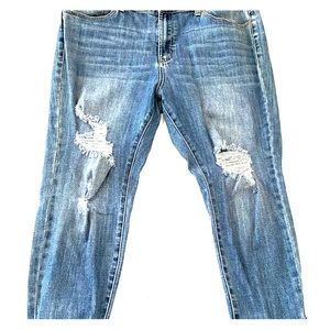 Cropped and Ripped Skinny Jeans